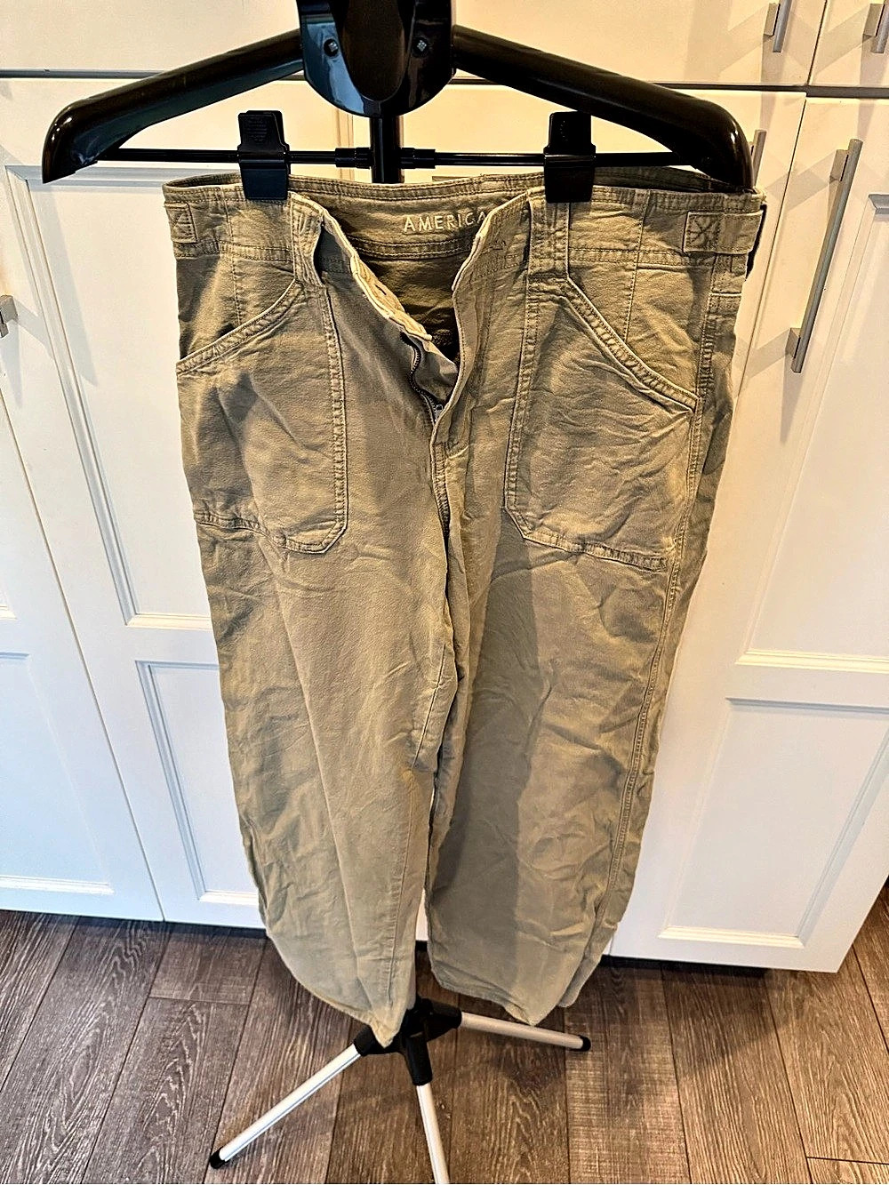 American Eagle Stretch Cargo Trousers Green Size 6